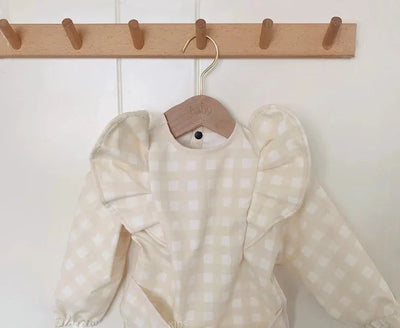 Girls Ruffle Waterproof Long Sleeve Art Bib