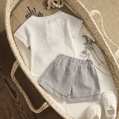 Boys Muslin shorts and Shirt Set