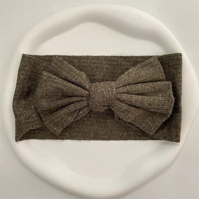 Ribbed Bow Elastic Soft Headband