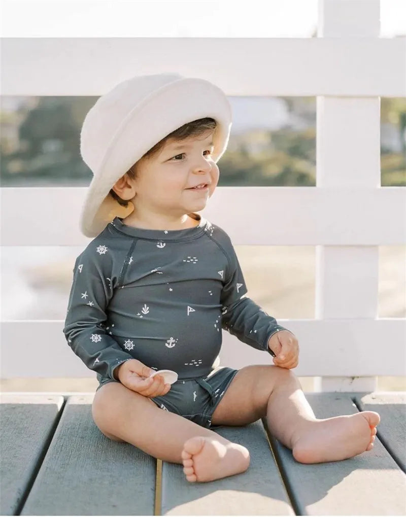 Long Sleeve Printed Swimwear