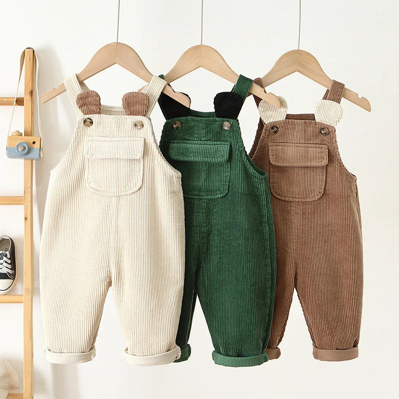 Front Pocket Corduroy Overalls Jumpsuit