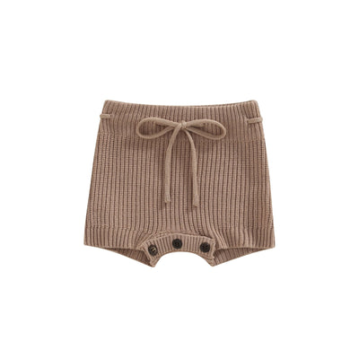 Baby Girls Solid Color Knit Shorts