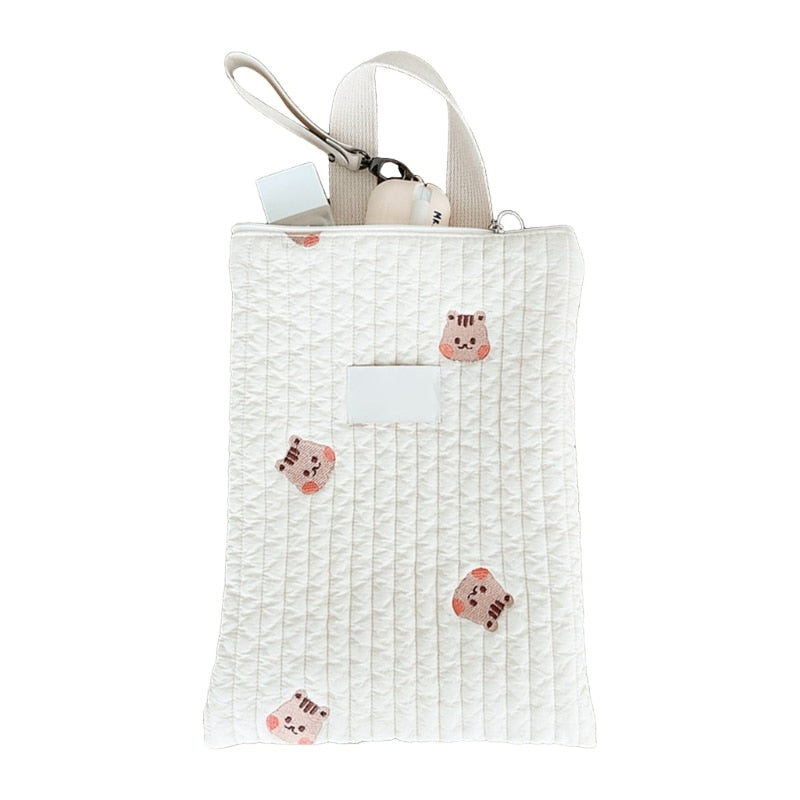 Quilted Embroidered Diaper travel Bag