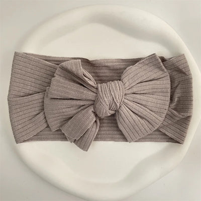 Ribbed Bow Elastic Soft Headband