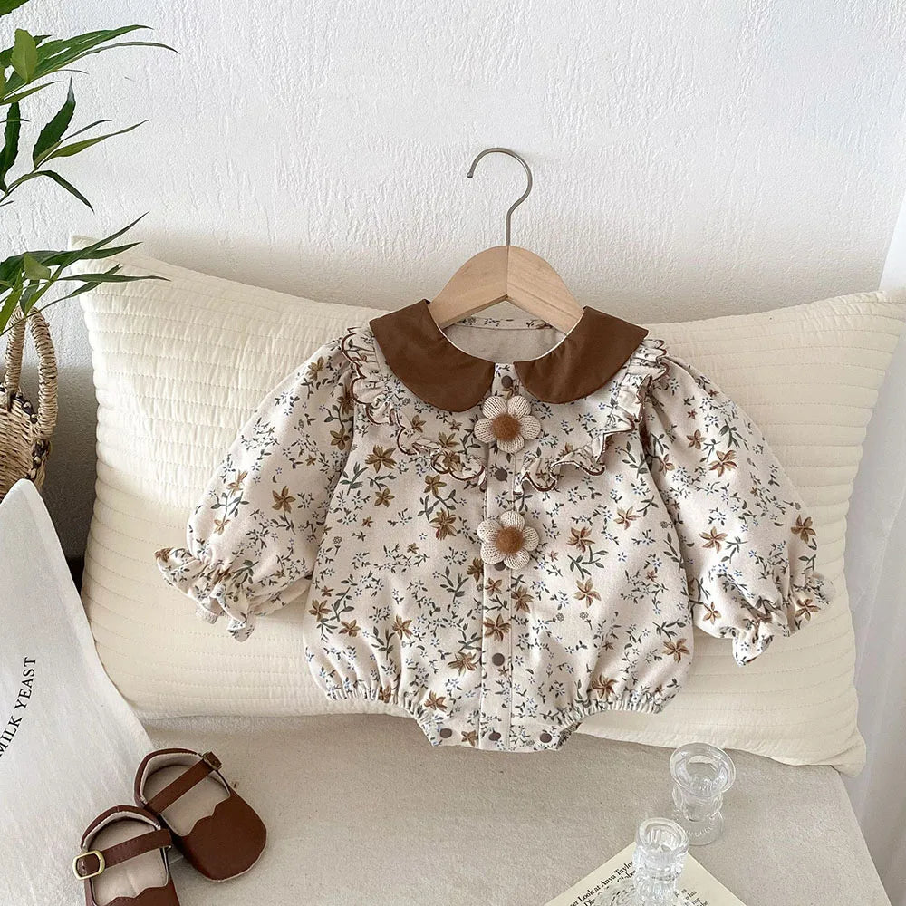 Knitted Button Floral Dress