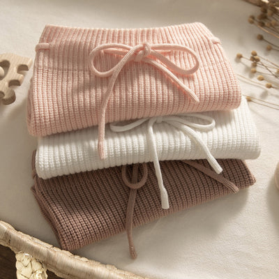 Baby Girls Solid Color Knit Shorts