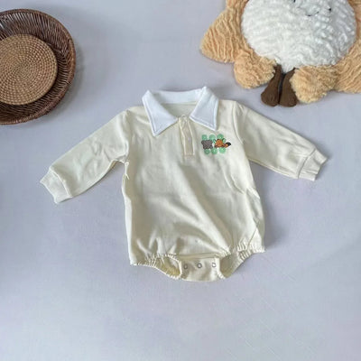 Long Sleeve Turn-Down Collar Bodysuit