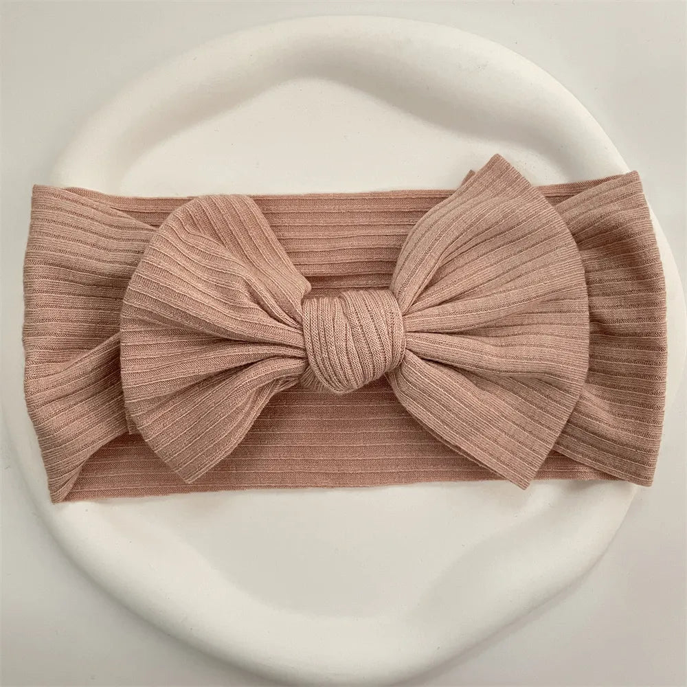 Ribbed Bow Elastic Soft Headband