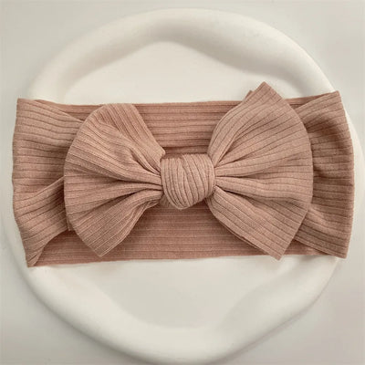 Ribbed Bow Elastic Soft Headband