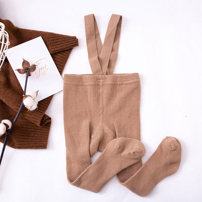 High Waist Footed Suspender Leggings