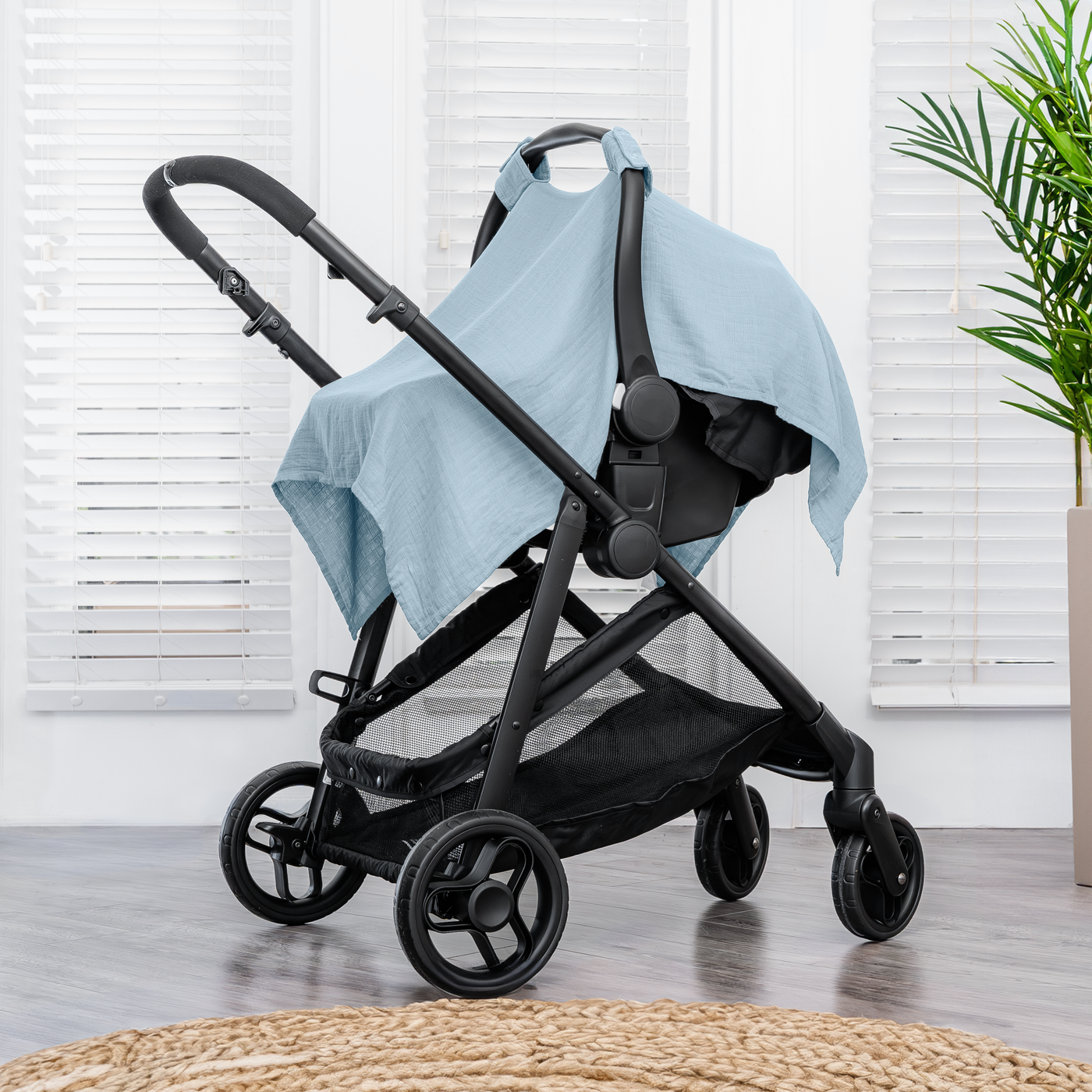 Baby Car Seat Cover by Comfy Cubs - Sky Blue