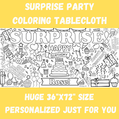 Surprise Party Coloring Tablecloth