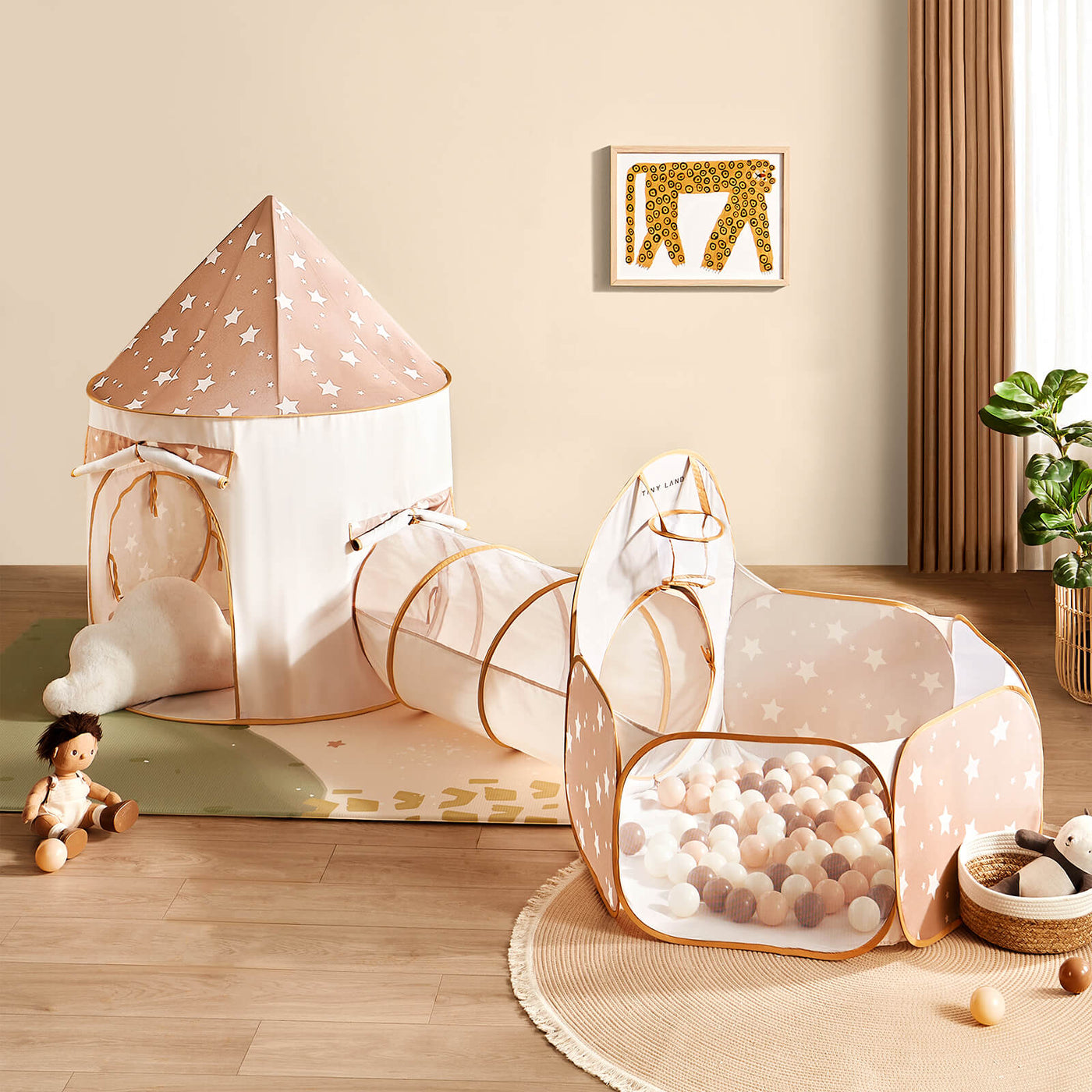 Tiny Land® Compact Adventure 3-in-1 Play Tunnel With no Balls - Kidtoycart