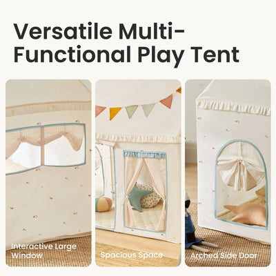 Tiny Land® Sweet Citrus Kids Play Tent – White and Blue Indoor Playhouse