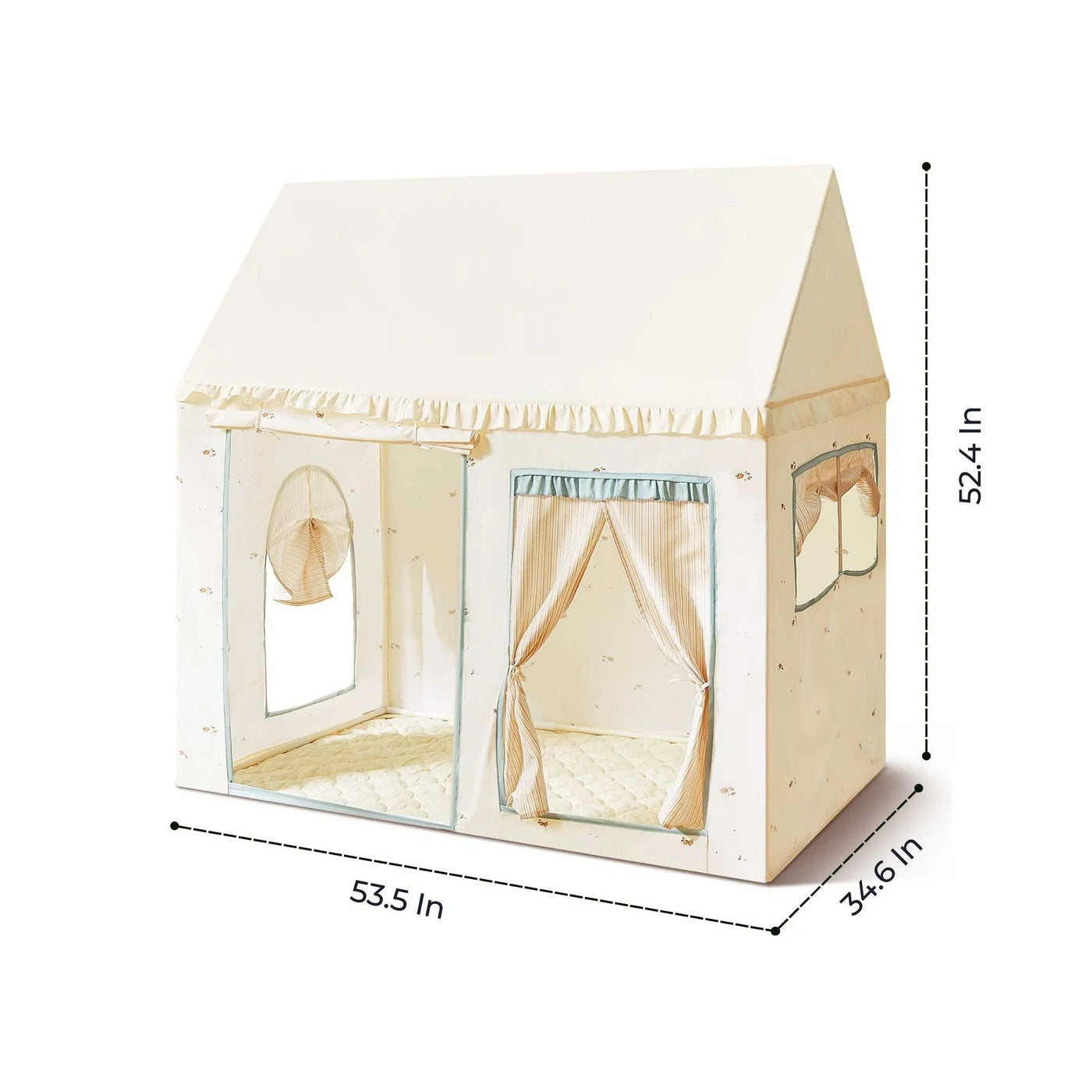 Tiny Land® Sweet Citrus Kids Play Tent – White and Blue Indoor Playhouse