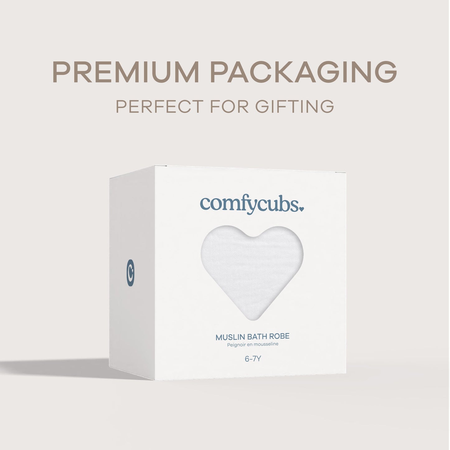 Muslin Bath Robe for Kids, White by Comfy Cubs