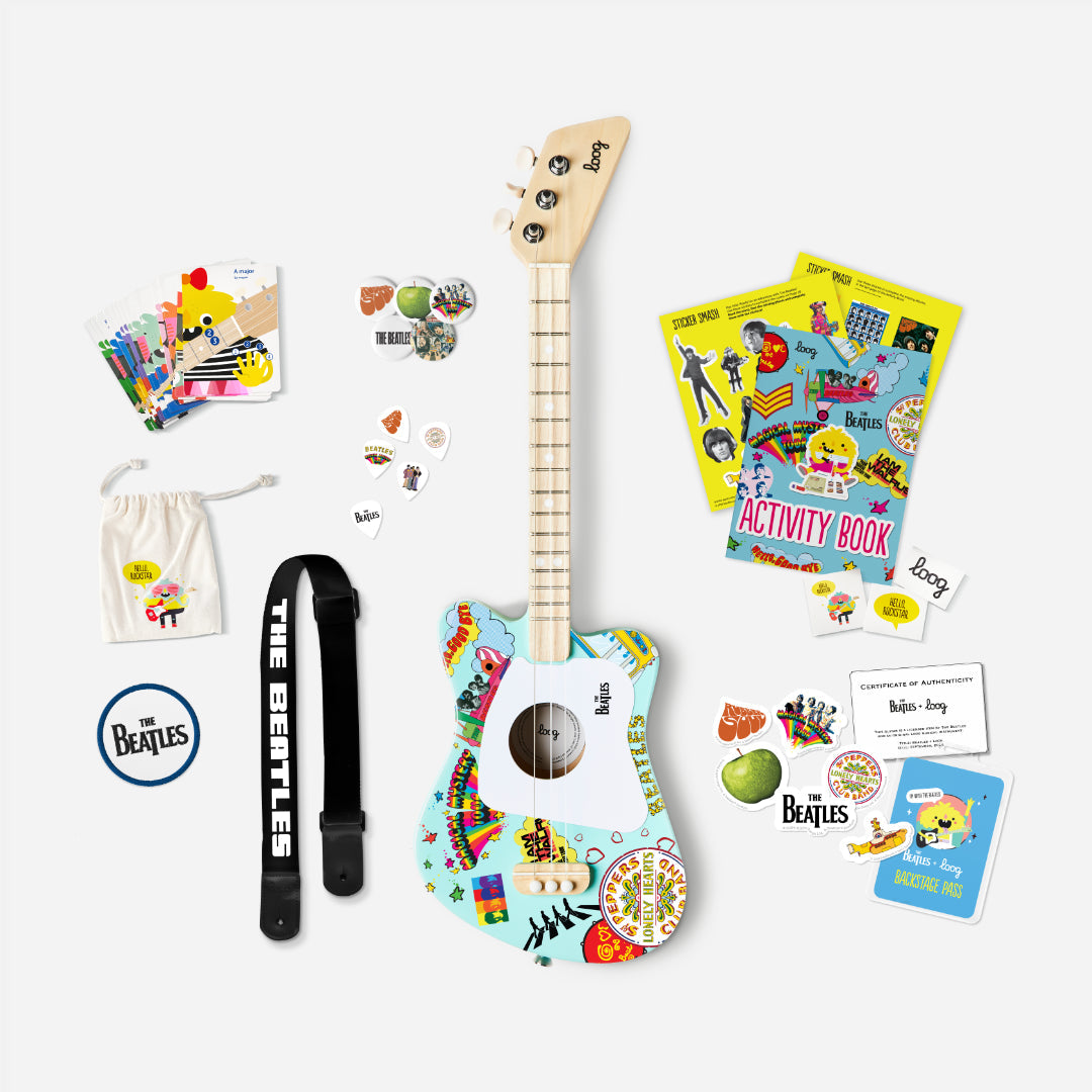 beatles + loog mini guitar (collective)