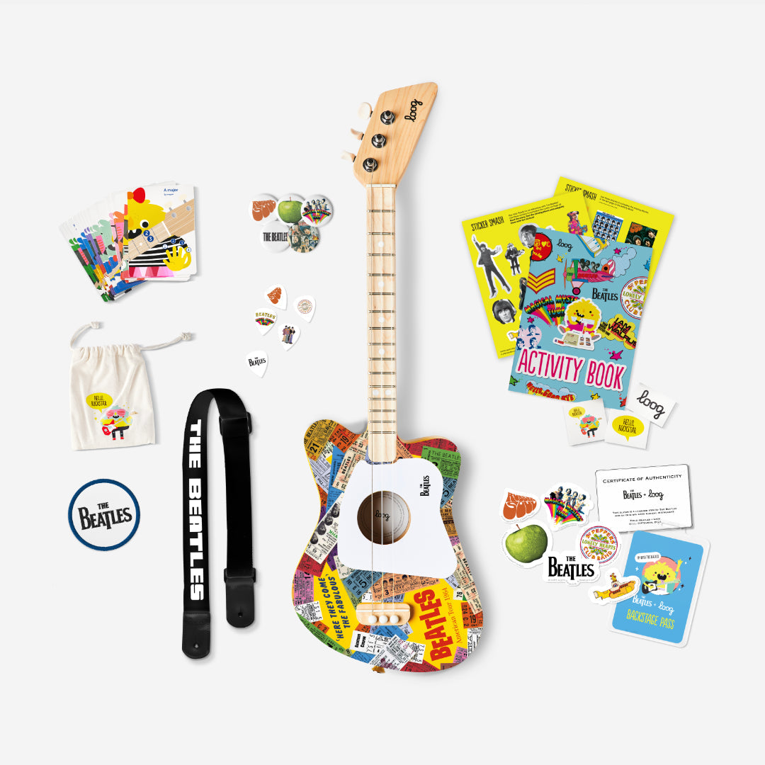 beatles + loog mini guitar (collective)