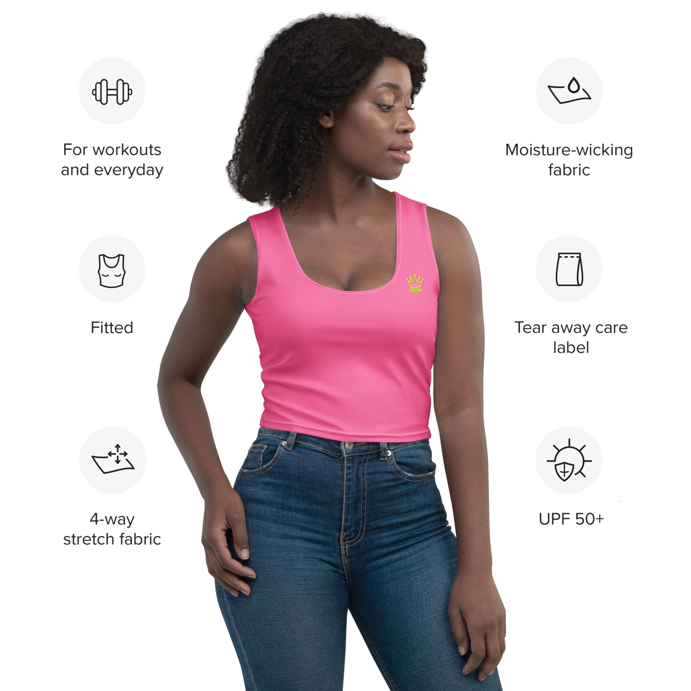 CROWN PICKLEBALL - Women's Corona Crop-top (Pink)