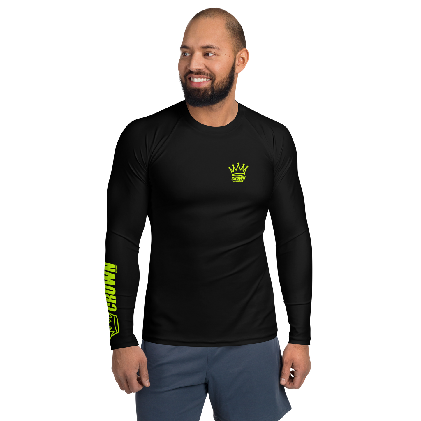 CROWN PICKLEBALL - Men's Tourney Sleeve Shirt (Black)