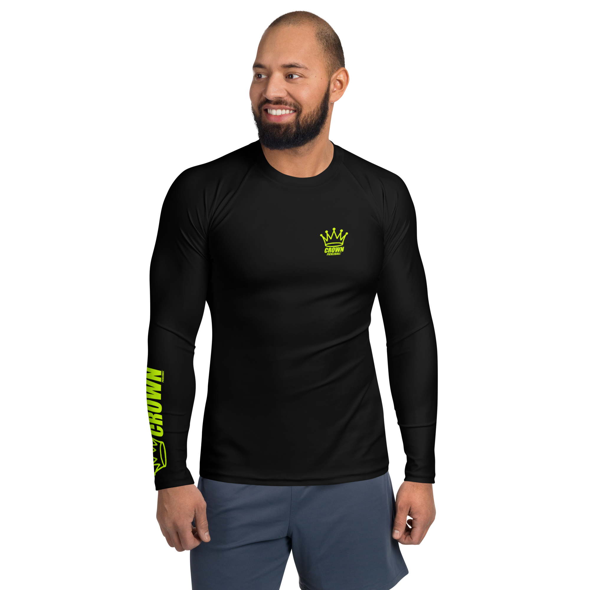 CROWN PICKLEBALL - Men's Tourney Sleeve Shirt (Black)