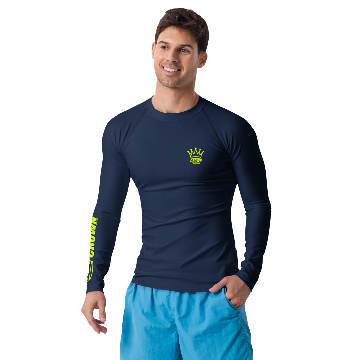 CROWN PICKLEBALL - Men's Tourney Sleeve Shirt (Navy)
