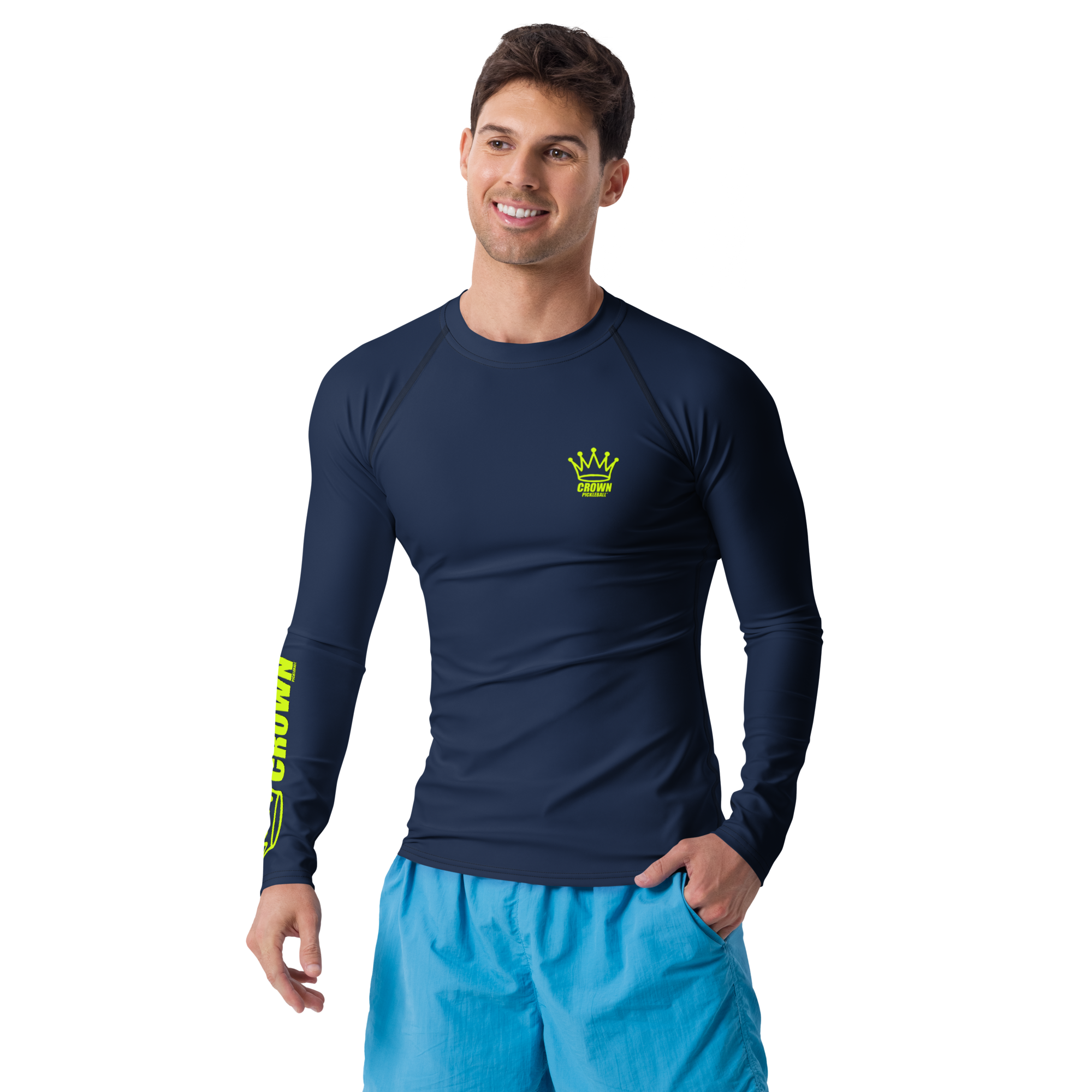 CROWN PICKLEBALL - Men's Tourney Sleeve Shirt (Navy)