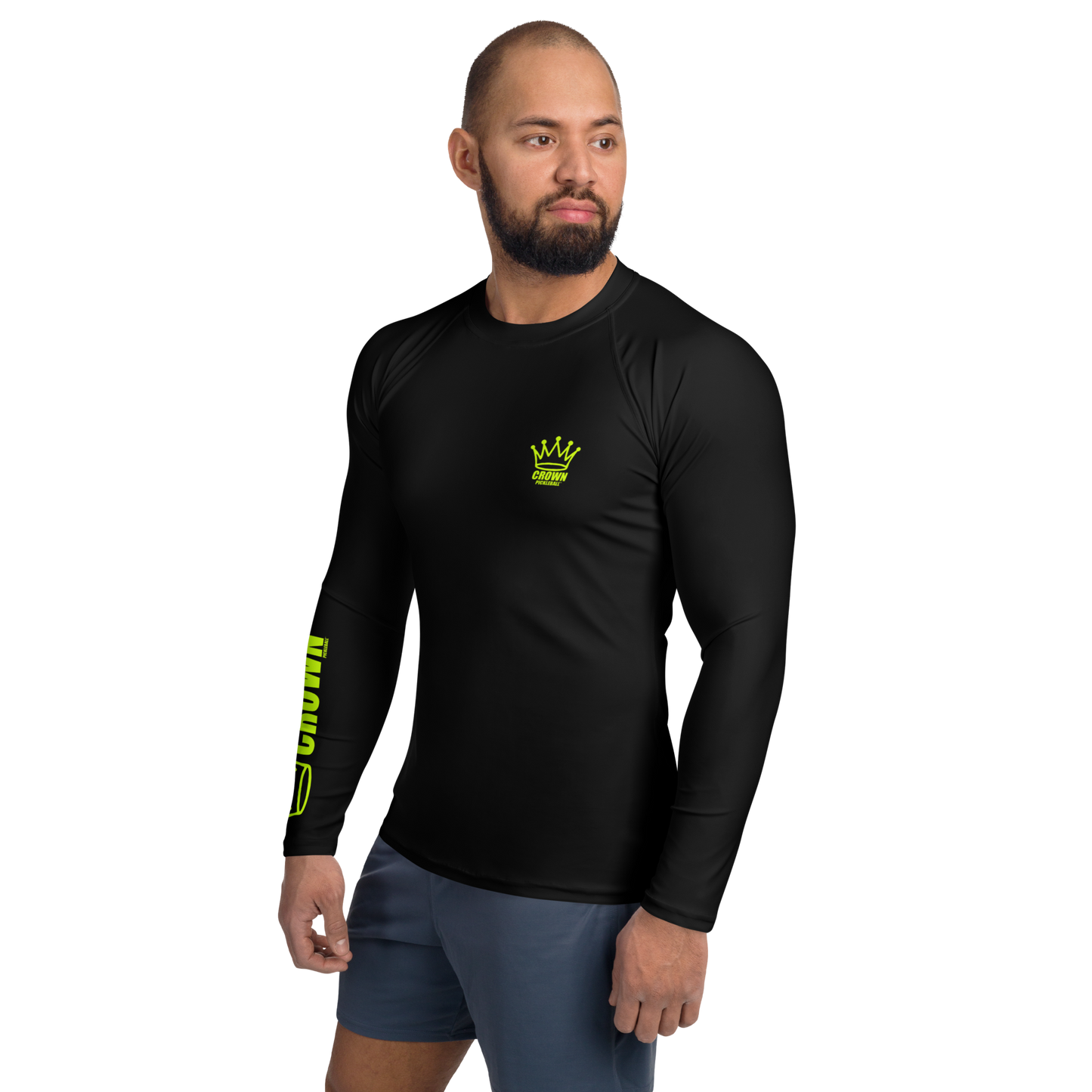 CROWN PICKLEBALL - Men's Tourney Sleeve Shirt (Black)