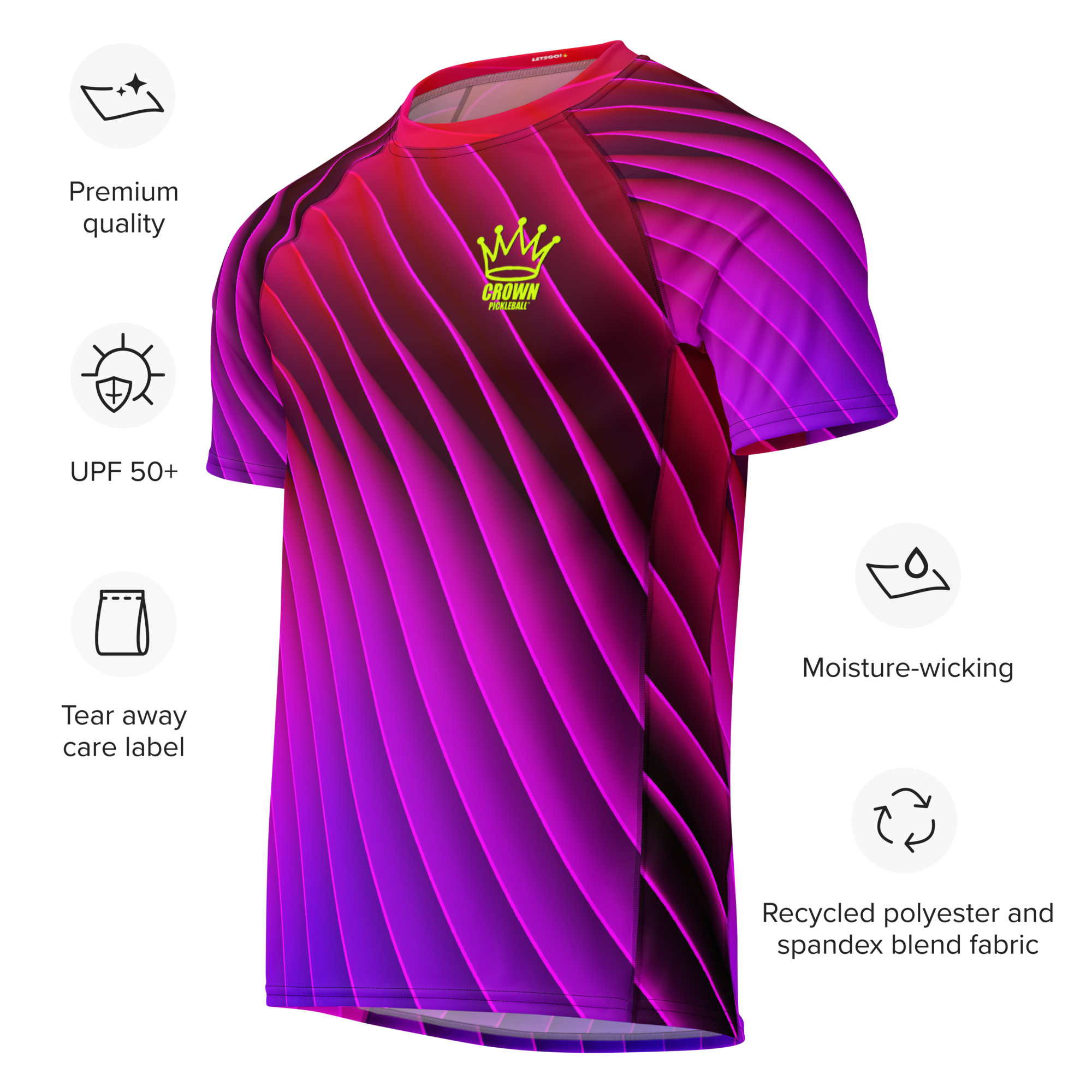 CROWN PICKLEBALL - Men's Tourney Shirt (Magenta)