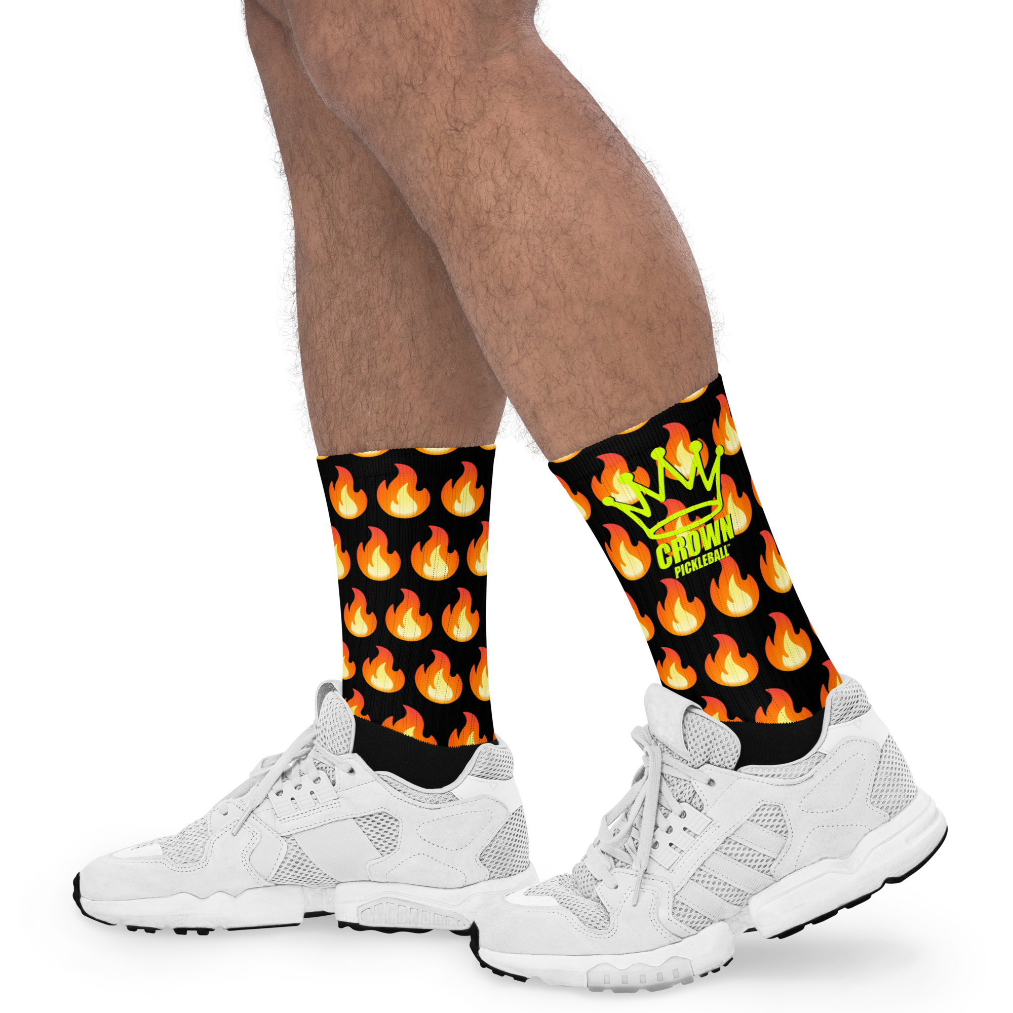 CROWN PICKLEBALL - Flame Socks (Black)