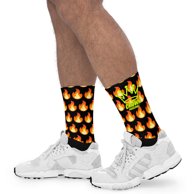 CROWN PICKLEBALL - Flame Socks (Black)