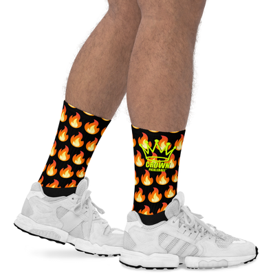 CROWN PICKLEBALL - Flame Socks (Black)