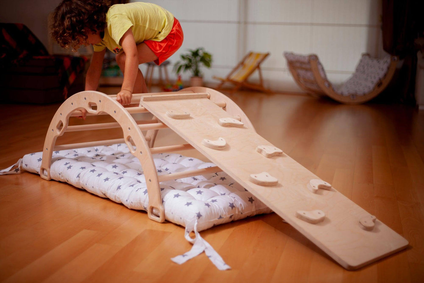 Montessori Climber Set: Arch, Rocker, Ramp, and Pillow Options