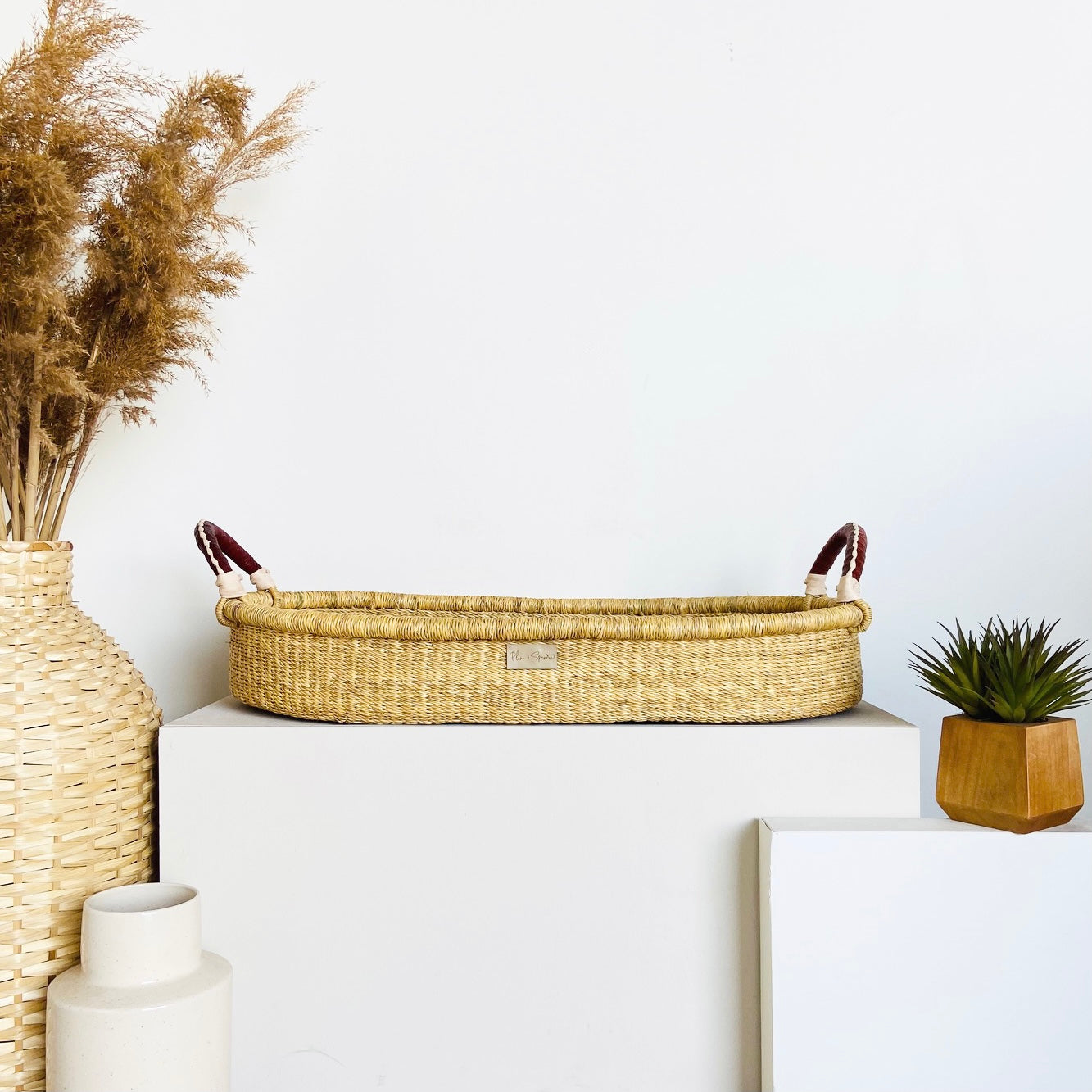 Changing Basket<br>Cognac + Cream Handle