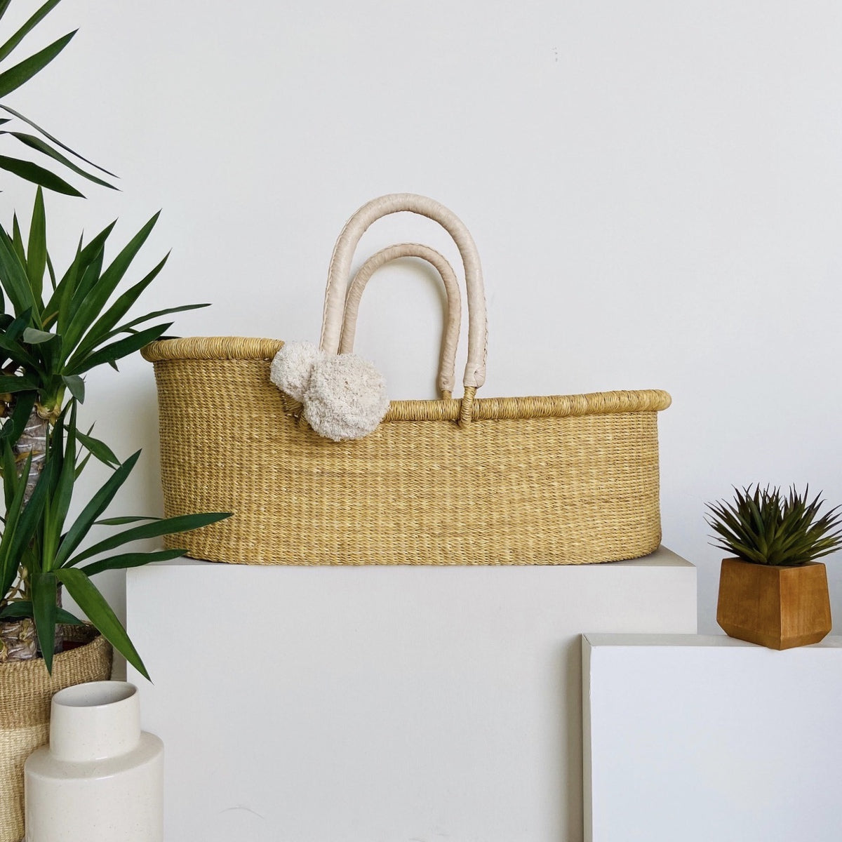 African Moses Basket<br>Cream Handle