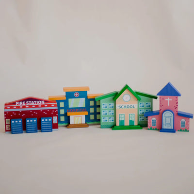 QToys  Street Buildings Set Of 4