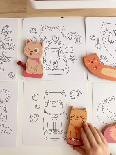 QToys  Cat play set & colouring - Kidtoycart