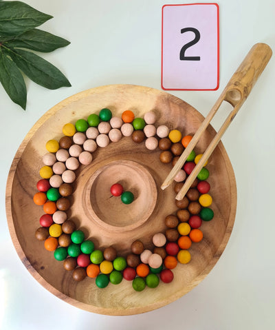 QToys  Round natural activity tray