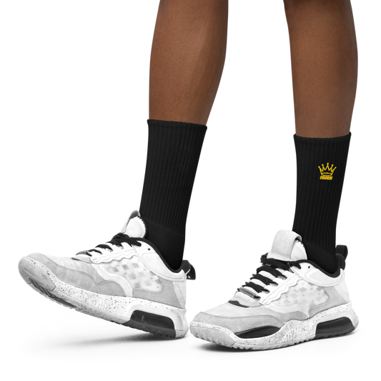 CROWN PICKLEBALL - Embroidered Logo Socks (Black)