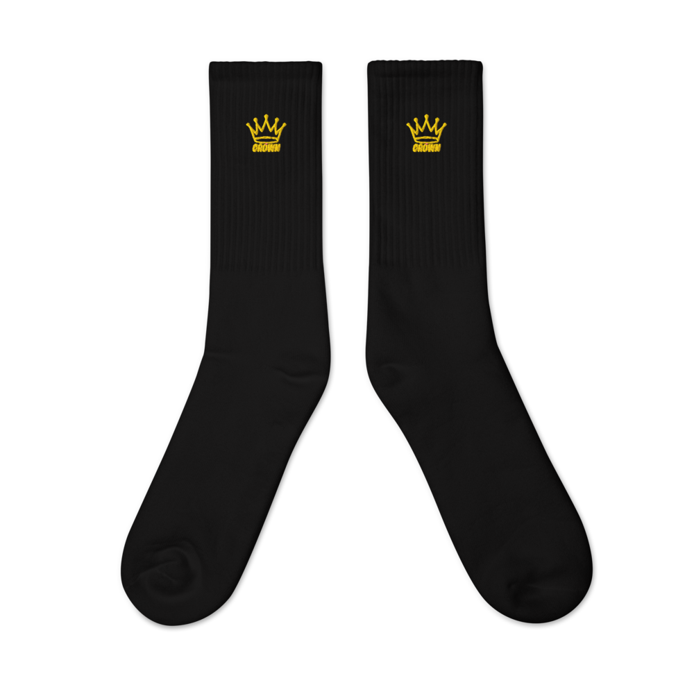 CROWN PICKLEBALL - Embroidered Logo Socks (Black)