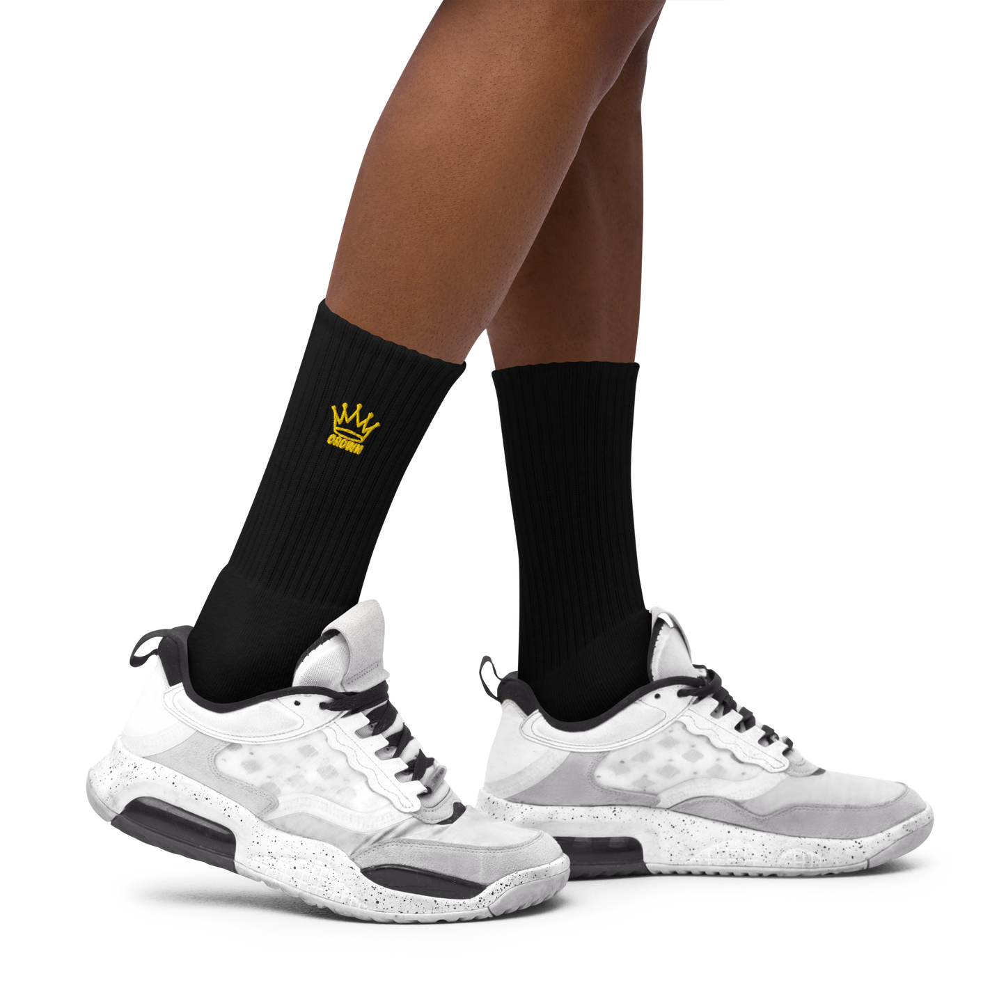 CROWN PICKLEBALL - Embroidered Logo Socks (Black)