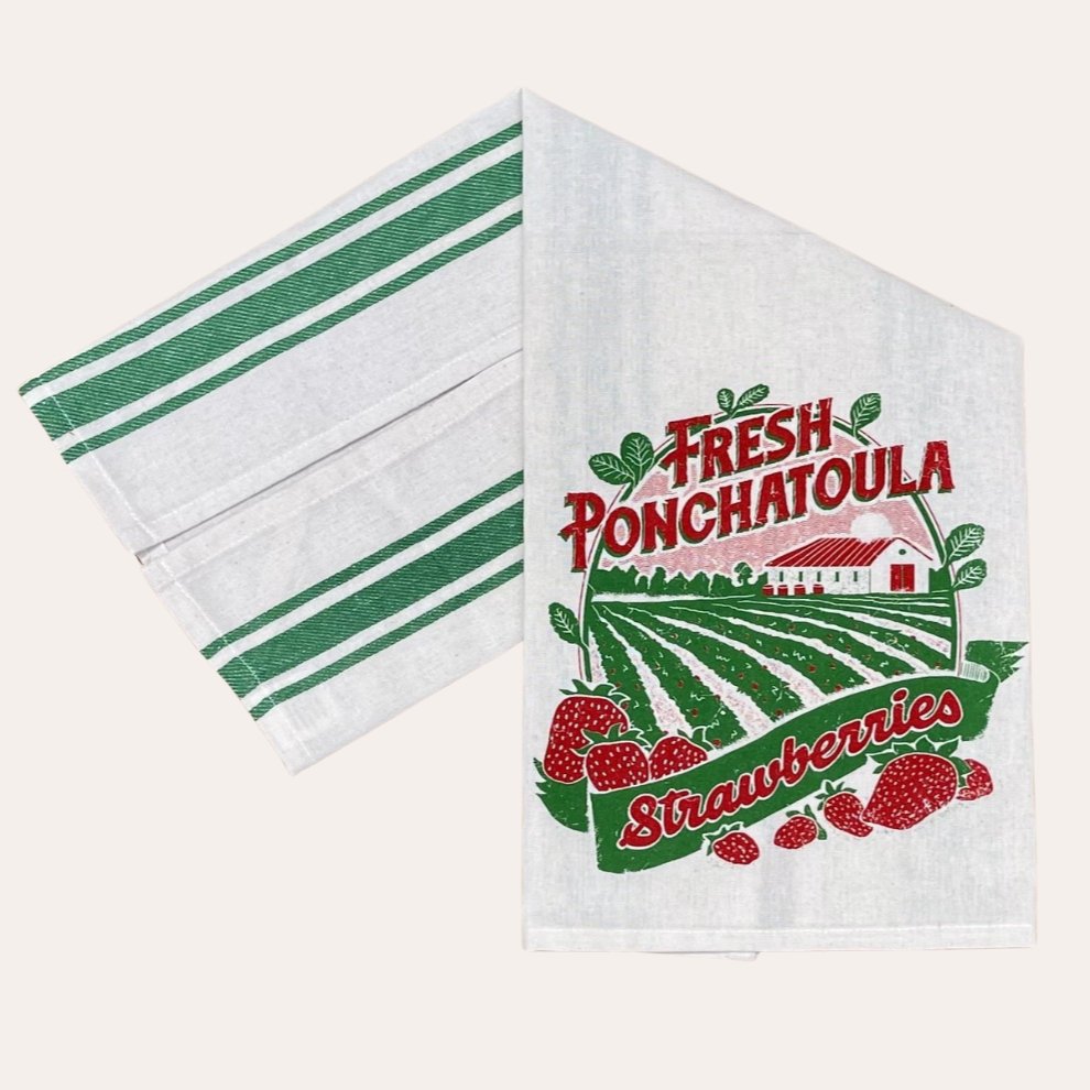 Fresh Ponchatoula Strawberries Tea Towel