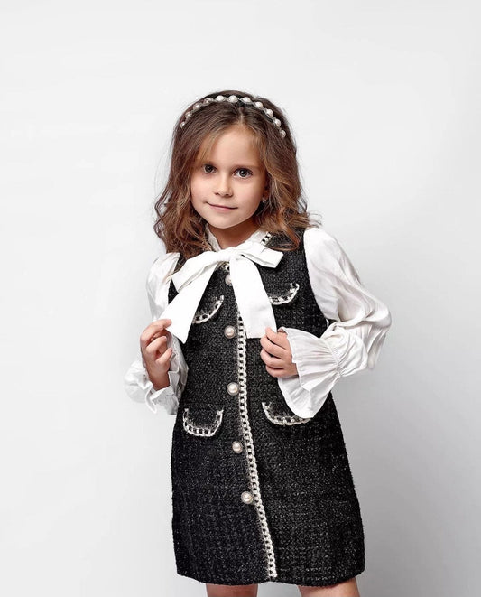 Pearl Tweed Panel Dress