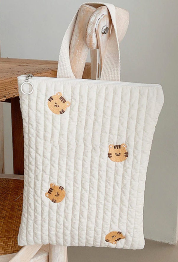 Quilted Embroidered Diaper travel Bag