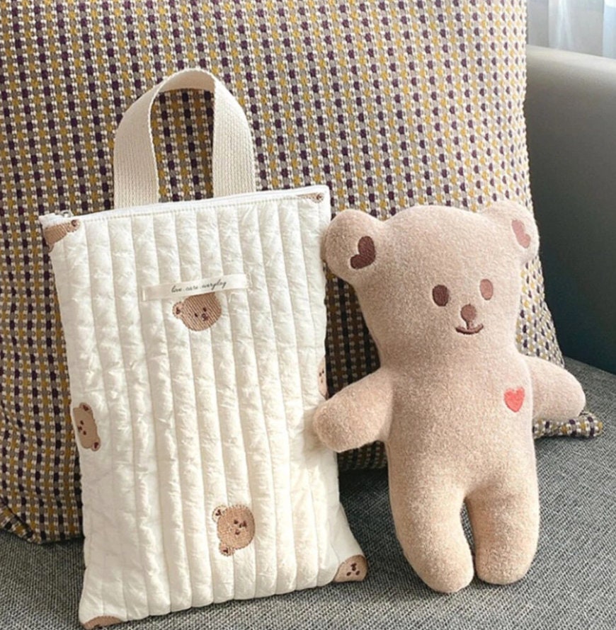 Quilted Embroidered Diaper travel Bag
