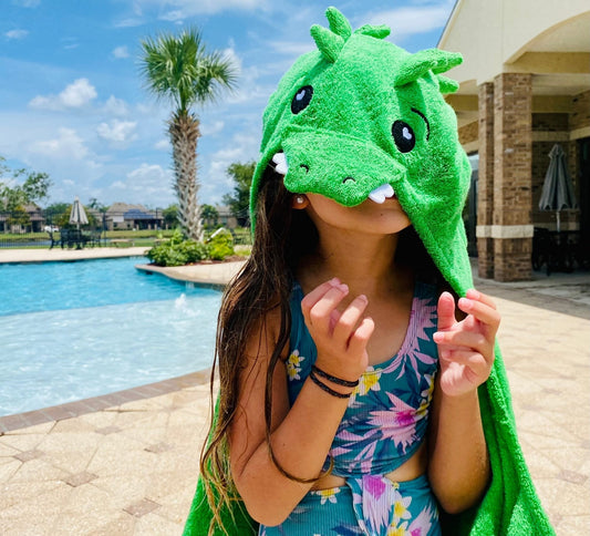 Kids Gator Hooded Towel