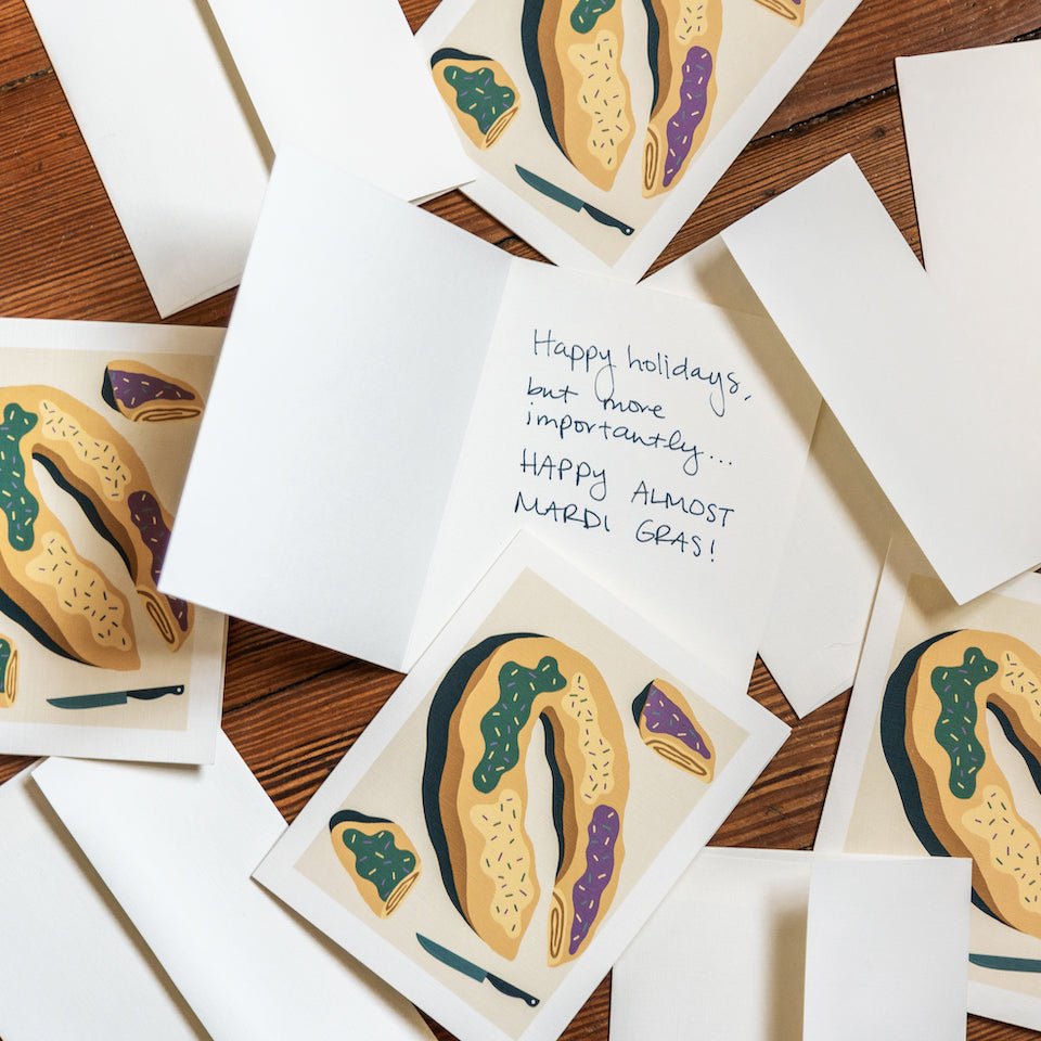 King Cake Greeting Card Set