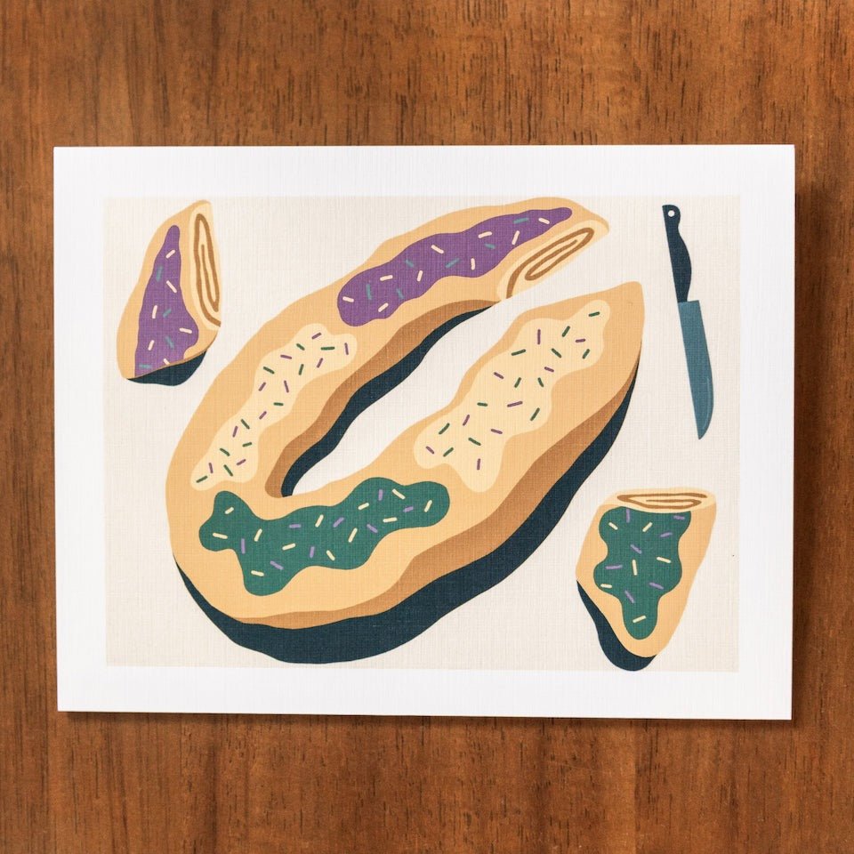 King Cake Greeting Card Set