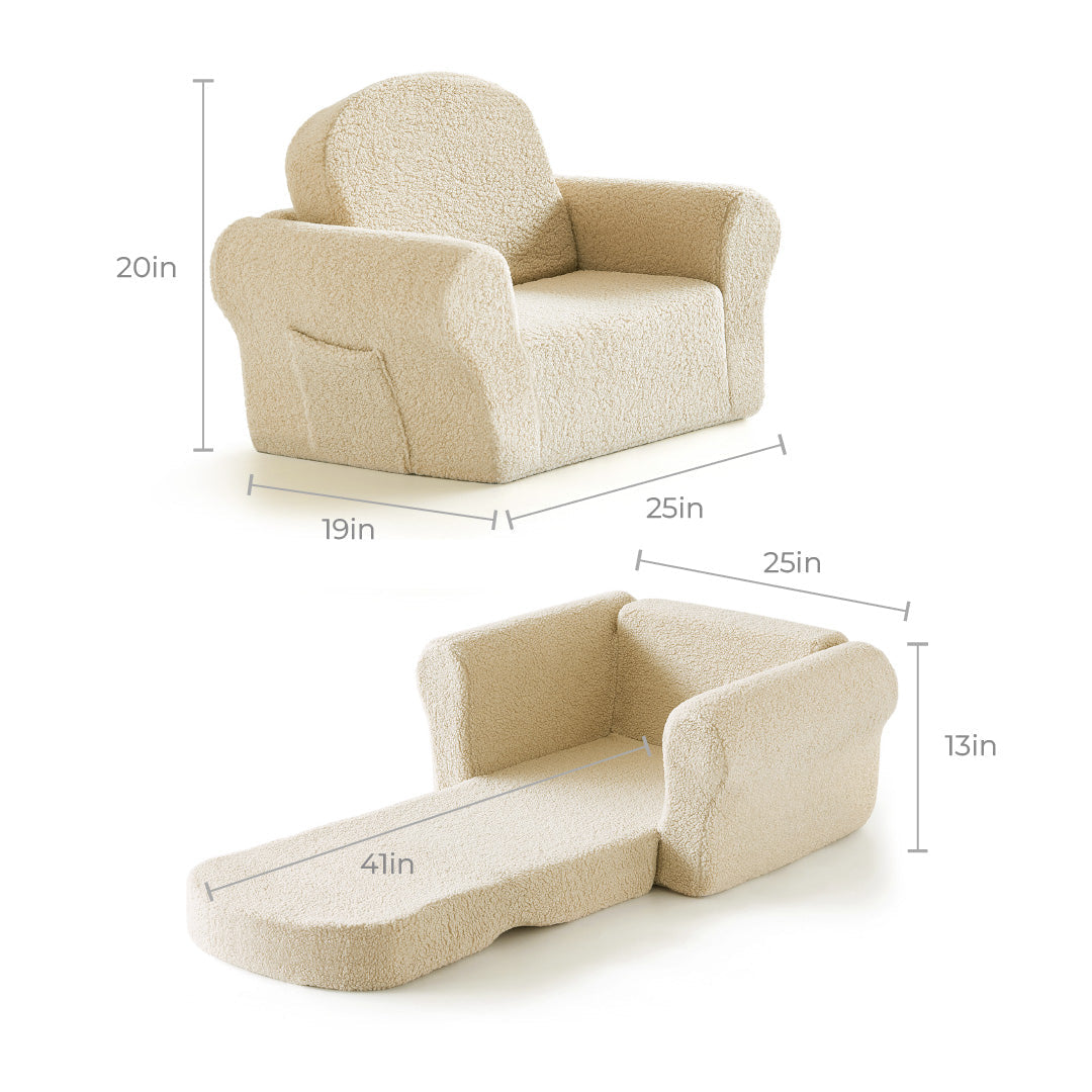 Tiny Land® Afternoon Couch —— Cream Kids Chair - Kidtoycart