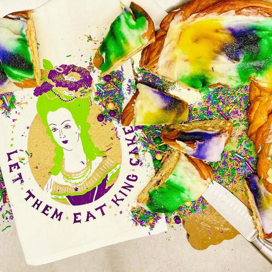 Let Them Eat King Cake Tea Towel